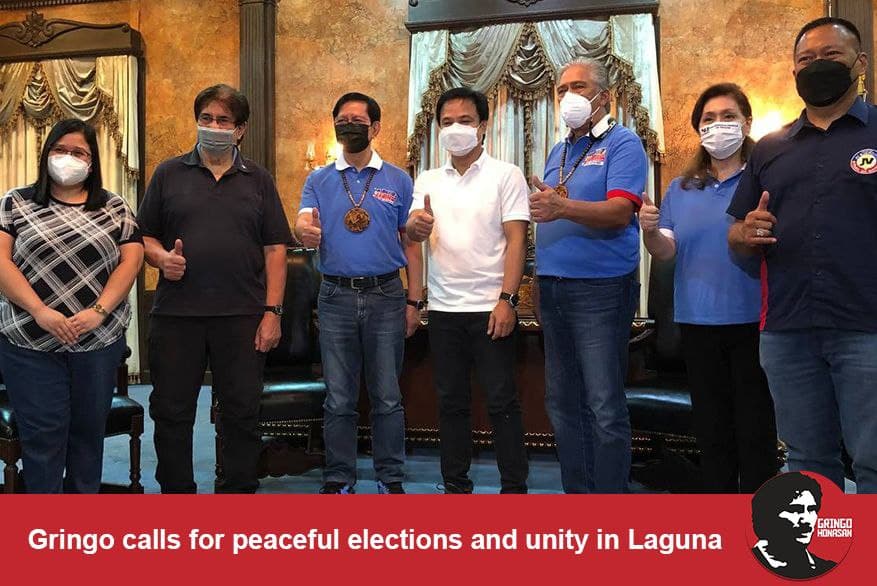 Gringo calls for peaceful elections and unity in Laguna
